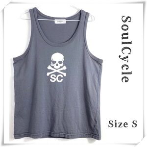 SOULCYCLE Large Skulls Logo Print Tank Top in Gray